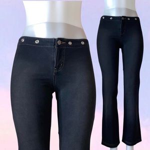 Vintage 90s y2k grommet low rise flare pants